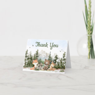Woodland Animals Adventure Baby Shower Thank You Card