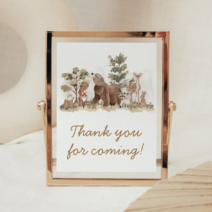 Woodland Animals Adventure Thank you for Coming Poster