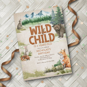 Woodland Animals Any Age Birthday Invitation