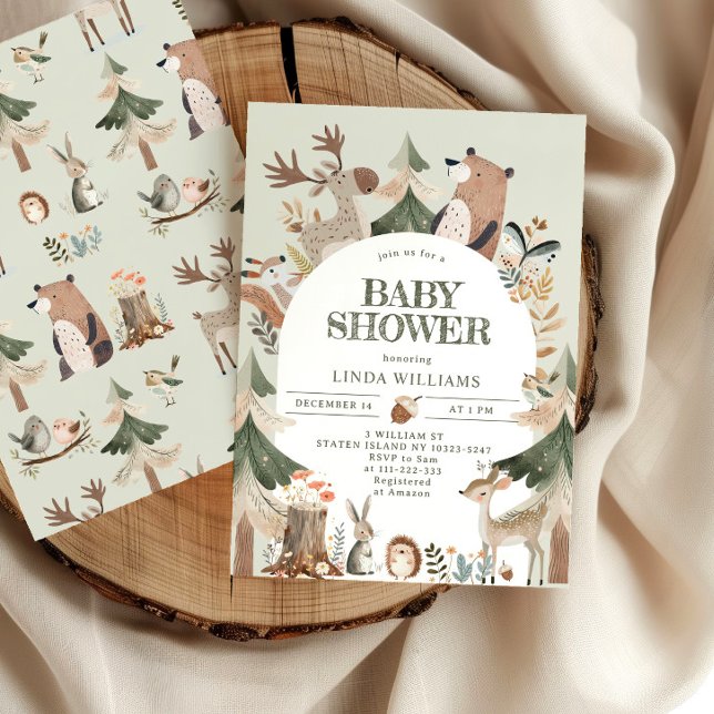 Woodland animals Arch Baby shower Invitation (Creator Uploaded)