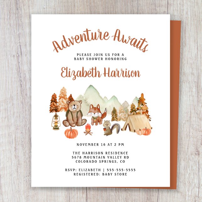 Woodland Animals Autumn Baby Shower Invitation (Creator Uploaded)