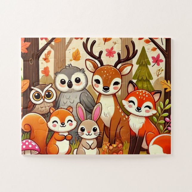 Woodland Animals Autumn Jigsaw Puzzle (Horizontal)