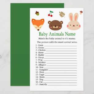 Woodland animals Baby Animals Name Game
