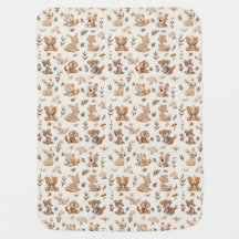 Woodland Animals Baby Blanket