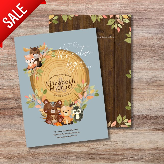 Woodland Animals Baby Boy Shower 1st Birthday  Flyer (Creator Uploaded)