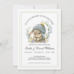 Woodland Animals Baby Girl Shower Invitation