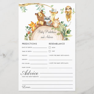 Woodland Animals Baby Predictions & Advice Shower