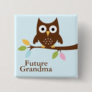 Woodland Animals Baby Shower 15 Cm Square Badge