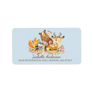 Woodland Animals Baby Shower Address Label