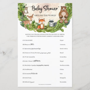 Woodland animals Baby Shower Around the World