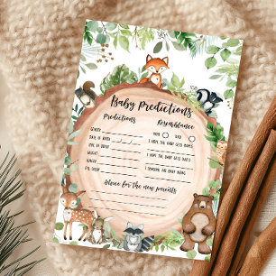 Woodland Animals Baby Shower Baby Predictions Game