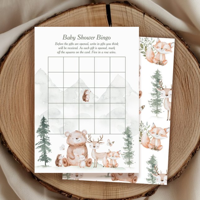 Woodland Animals Baby Shower Bingo Game Card (Creator Uploaded)