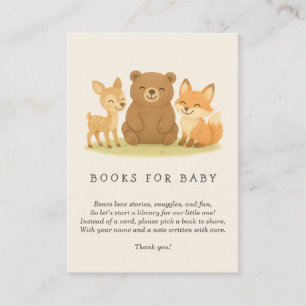Woodland Animals Baby Shower Book Request Enclosure Card