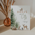 Woodland Animals Baby Shower Books and Gifts Pedestal Sign<br><div class="desc">Introducing our forest woodland animals baby shower books and gifts pedestal sign, perfect for a cute and whimsical celebration! Featuring a watercolor forest story theme with adorable creatures like a fox, brown bear, bunny, and deer, it's great for a gender-neutral shower. This bohemian-inspired design sets a sweet and simple scene...</div>