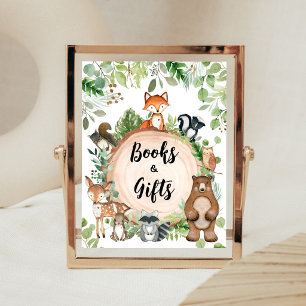 Woodland Animals Baby Shower Books and Gifts Sign