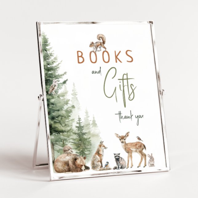 Woodland Animals Baby Shower Books and Gifts Sign (Creator Uploaded)