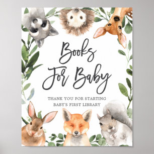 Woodland Animals Baby Shower Books For Baby Sign
