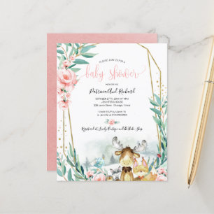 Woodland Animals Baby Shower Budget Invitations