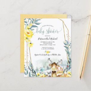 Woodland Animals Baby Shower Budget Invitations