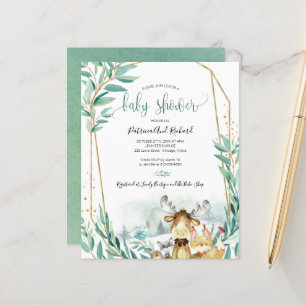 Woodland Animals Baby Shower Budget Invitations