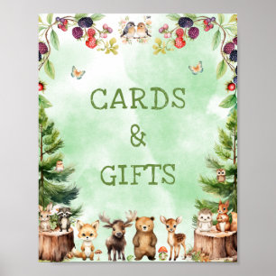 Woodland Animals Baby Shower Cards & Gifts Sign