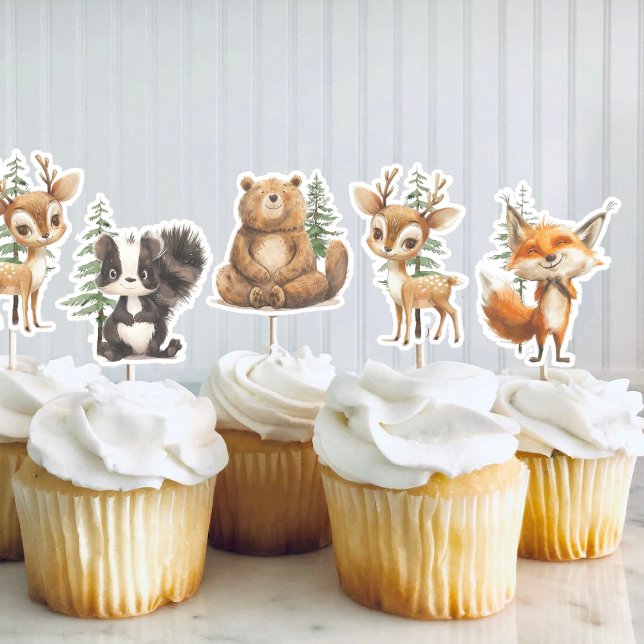 Woodland Animals baby shower Cupcake Topper (Creator Uploaded)