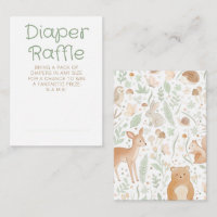 Woodland Animals Baby Shower Diaper Raffle Tickets