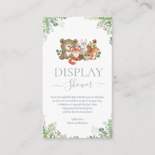 Woodland animals Baby Shower Display Shower Enclosure Card