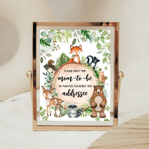 Woodland Animals Baby Shower Envelope Station Sign