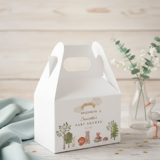 Woodland Animals Baby Shower Favor Box