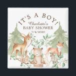 Woodland Animals Baby Shower Favor Magnet<br><div class="desc">Cute forest animals magnet for a Neutral baby shower.  Matching items available in our shop.</div>