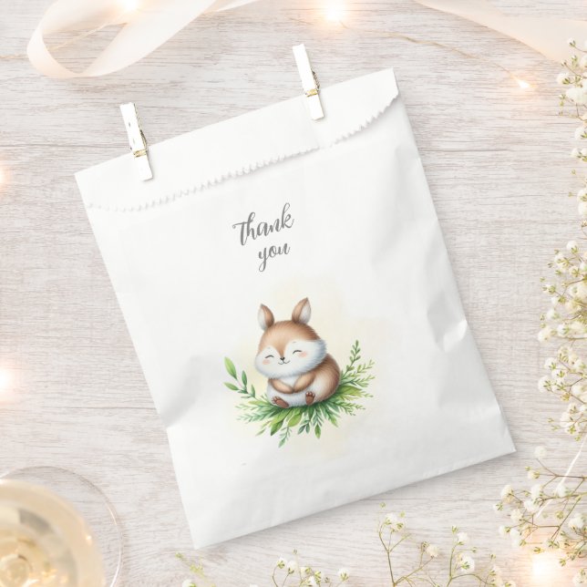 Woodland Animals Baby Shower Favour Bag (Clipped)