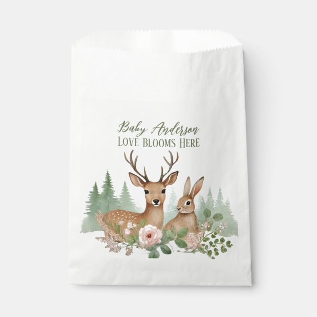 Woodland Animals Baby Shower Favour Bag (Front)