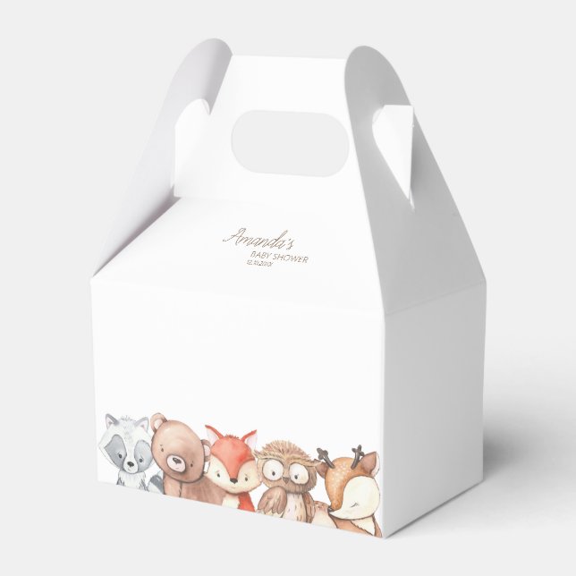 Woodland Animals Baby Shower Favour Box (Front Side)