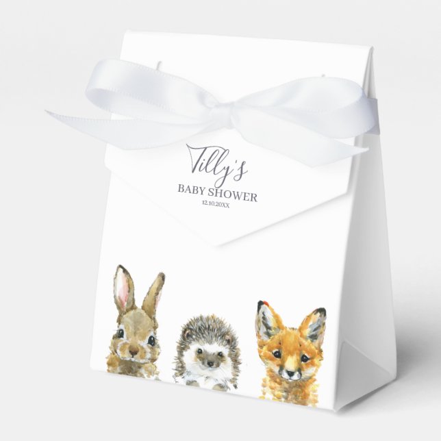 Woodland Animals Baby Shower Favour Box (Front Side)