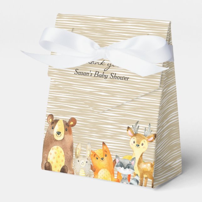 Woodland Animals Baby Shower Favour Favour Box (Front Side)