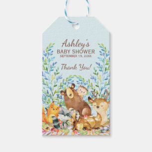Woodland Animals Baby Shower Favour Gift Tag