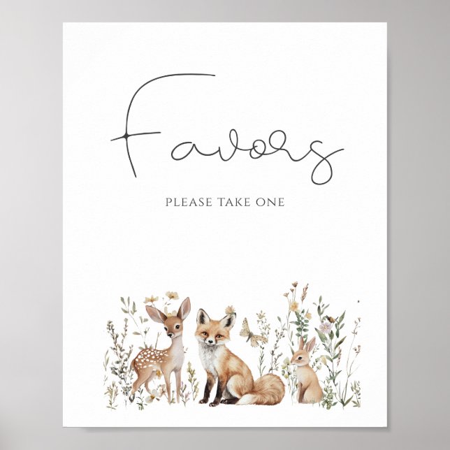 Woodland Animals Baby Shower Favours Poster (Front)