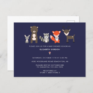 Woodland Animals Baby Shower Forest Cute  Postcard