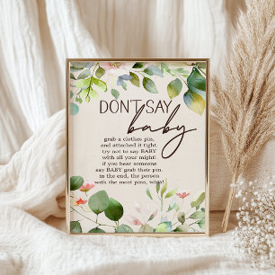 Woodland Animals Baby Shower Game Sign