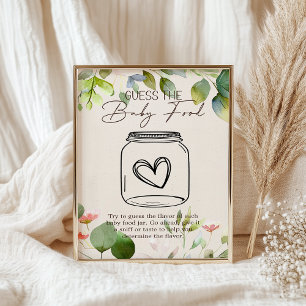 Woodland Animals Baby Shower Guess Baby Food Sign