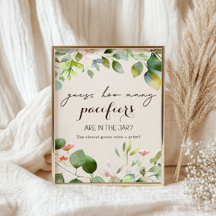 Woodland Animals Baby Shower Guess Game Sign