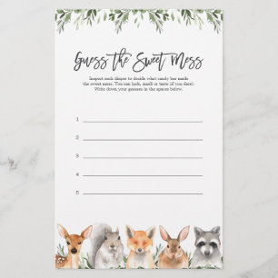 Woodland Animals Baby Shower Guess The Sweet Mess