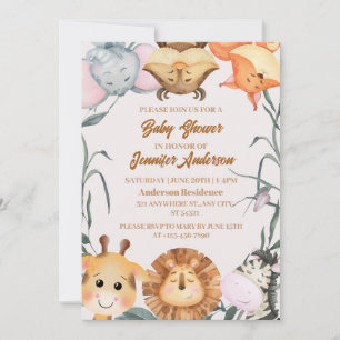 Woodland Animals Baby Shower Invitation