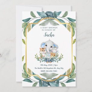 Woodland animals Baby Shower Invitation