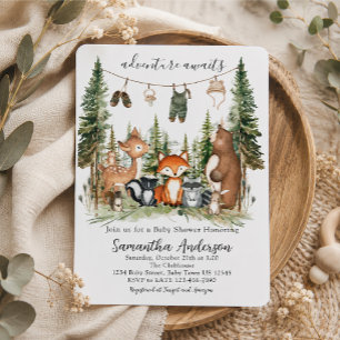 Woodland Animals Baby Shower Invitation