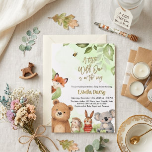 Woodland Animals Baby Shower Invitation