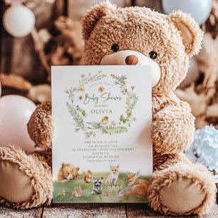 Woodland Animals Baby Shower Invitation