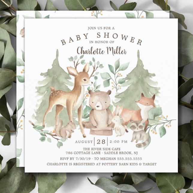 Woodland Animals Baby Shower Invitation (Creator Uploaded)