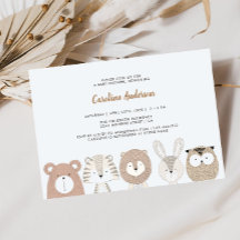 Woodland Animals Baby Shower Invitation